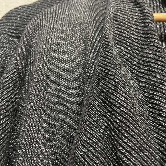*Torrid Metallic Drape Front Black and Silver Sparkle Cardigan Sweater size 3 - Picture 4 of 5
